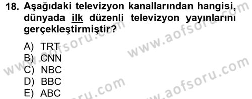 Medya ve Reklam Dersi 2012 - 2013 Yılı (Final) Dönem Sonu Sınav Soruları 18. Soru