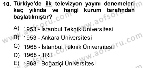 Medya ve Reklam Dersi 2013 - 2014 Yılı (Final) Dönem Sonu Sınav Soruları 10. Soru