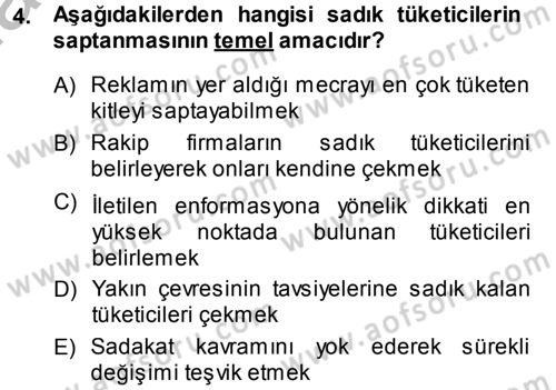 Medya ve Reklam Dersi 2013 - 2014 Yılı (Final) Dönem Sonu Sınav Soruları 4. Soru