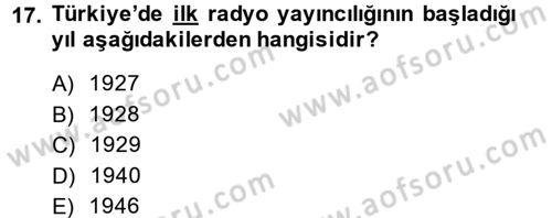 Medya ve Reklam Dersi 2014 - 2015 Yılı (Vize) Ara Sınav Soruları 17. Soru
