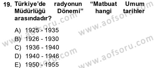 Medya ve Reklam Dersi 2014 - 2015 Yılı (Vize) Ara Sınav Soruları 19. Soru