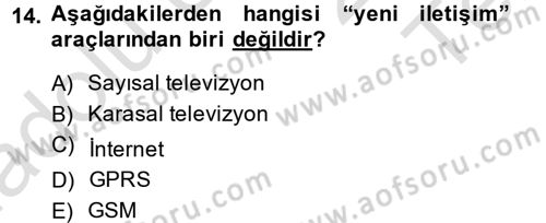 Medya ve Reklam Dersi 2014 - 2015 Yılı Tek Ders Sınav Soruları 14. Soru