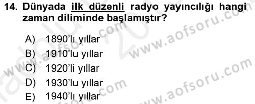 Medya ve Reklam Dersi 2015 - 2016 Yılı (Vize) Ara Sınav Soruları 14. Soru