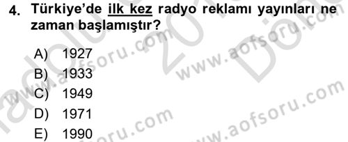 Medya ve Reklam Dersi 2015 - 2016 Yılı (Final) Dönem Sonu Sınav Soruları 4. Soru