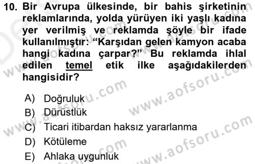Medya ve Reklam Dersi 2015 - 2016 Yılı Tek Ders Sınav Soruları 10. Soru