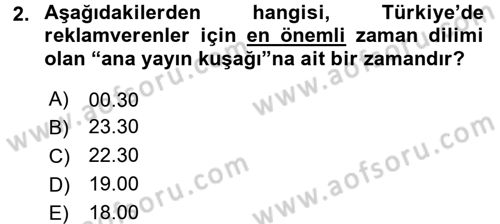 Medya ve Reklam Dersi 2015 - 2016 Yılı Tek Ders Sınav Soruları 2. Soru
