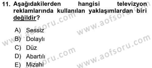 Medya ve Reklam Dersi 2016 - 2017 Yılı 3 Ders Sınav Soruları 11. Soru