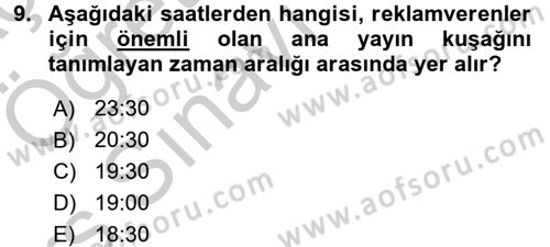 Medya ve Reklam Dersi 2016 - 2017 Yılı 3 Ders Sınav Soruları 9. Soru