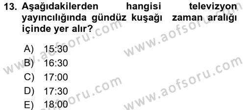 Medya ve Reklam Dersi 2017 - 2018 Yılı 3 Ders Sınav Soruları 13. Soru