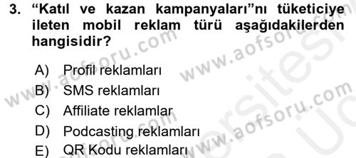 Medya ve Reklam Dersi 2017 - 2018 Yılı 3 Ders Sınav Soruları 3. Soru