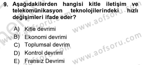Medya ve Reklam Dersi 2021 - 2022 Yılı (Vize) Ara Sınav Soruları 9. Soru