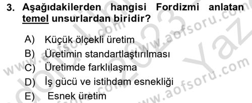 Medya ve Reklam Dersi 2023 - 2024 Yılı Yaz Okulu Sınav Soruları 3. Soru