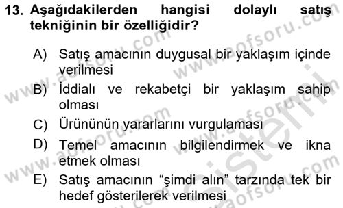 Medya ve Reklam Dersi 2024 - 2025 Yılı (Vize) Ara Sınav Soruları 13. Soru