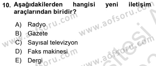 Medya ve Reklam Dersi 2024 - 2025 Yılı (Final) Dönem Sonu Sınav Soruları 10. Soru