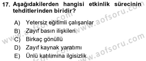 Medya İlişkileri Dersi 2017 - 2018 Yılı (Vize) Ara Sınav Soruları 17. Soru