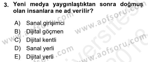 Medya İlişkileri Dersi 2017 - 2018 Yılı (Final) Dönem Sonu Sınav Soruları 3. Soru