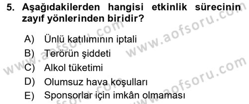 Medya İlişkileri Dersi 2017 - 2018 Yılı (Final) Dönem Sonu Sınav Soruları 5. Soru