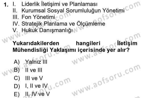 Medya İlişkileri Dersi 2018 - 2019 Yılı (Vize) Ara Sınav Soruları 1. Soru