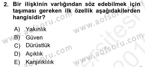 Medya İlişkileri Dersi 2018 - 2019 Yılı (Vize) Ara Sınav Soruları 2. Soru