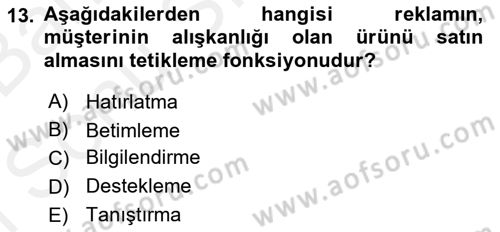 Medya İlişkileri Dersi 2018 - 2019 Yılı (Final) Dönem Sonu Sınav Soruları 13. Soru