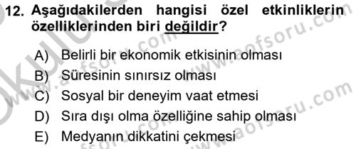 Medya İlişkileri Dersi 2018 - 2019 Yılı Yaz Okulu Sınav Soruları 12. Soru