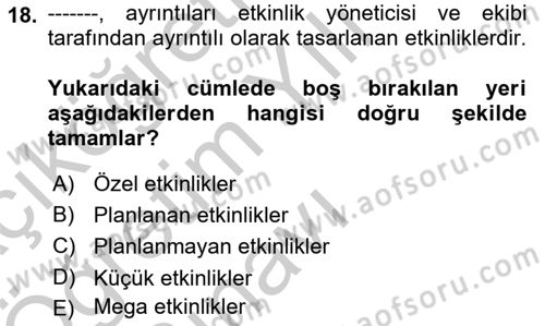 Medya İlişkileri Dersi 2018 - 2019 Yılı Yaz Okulu Sınav Soruları 18. Soru