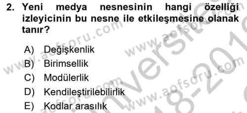 Medya İlişkileri Dersi 2018 - 2019 Yılı Yaz Okulu Sınav Soruları 2. Soru