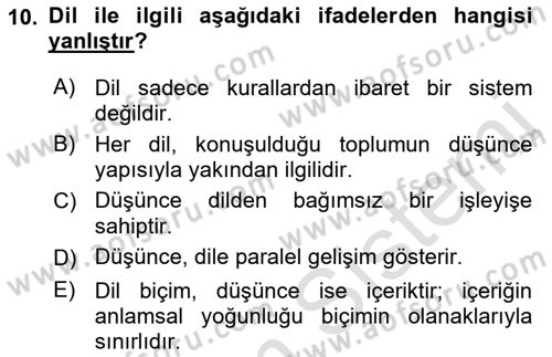 Medyada Dil Kullanımı Dersi 2017 - 2018 Yılı (Vize) Ara Sınav Soruları 10. Soru