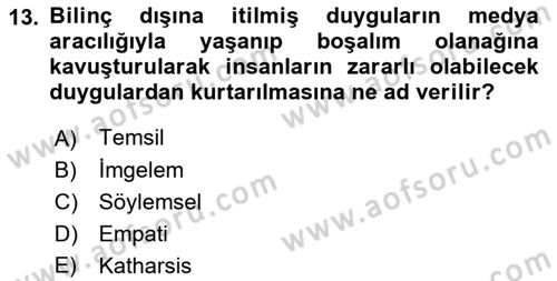Medyada Dil Kullanımı Dersi 2017 - 2018 Yılı (Vize) Ara Sınav Soruları 13. Soru