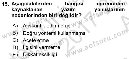 Medyada Dil Kullanımı Dersi 2017 - 2018 Yılı (Vize) Ara Sınav Soruları 15. Soru