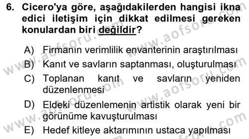 Medyada Dil Kullanımı Dersi 2017 - 2018 Yılı (Vize) Ara Sınav Soruları 6. Soru