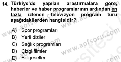 Medyada Dil Kullanımı Dersi 2017 - 2018 Yılı (Final) Dönem Sonu Sınav Soruları 14. Soru