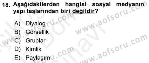Medyada Dil Kullanımı Dersi 2017 - 2018 Yılı (Final) Dönem Sonu Sınav Soruları 18. Soru