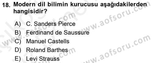 Medyada Dil Kullanımı Dersi 2018 - 2019 Yılı (Vize) Ara Sınav Soruları 18. Soru