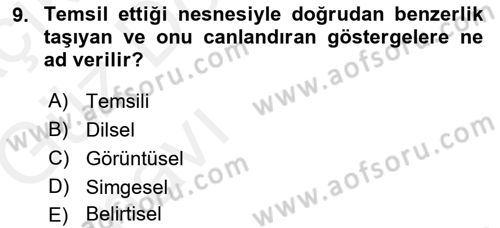 Medyada Dil Kullanımı Dersi 2018 - 2019 Yılı (Vize) Ara Sınav Soruları 9. Soru
