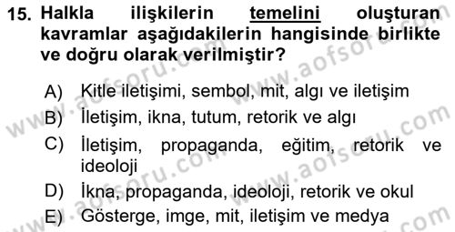 Medyada Dil Kullanımı Dersi 2019 - 2020 Yılı (Vize) Ara Sınav Soruları 15. Soru