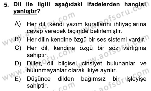 Medyada Dil Kullanımı Dersi 2019 - 2020 Yılı (Vize) Ara Sınav Soruları 5. Soru