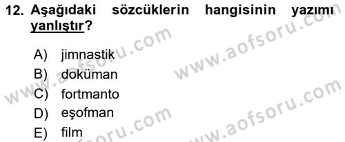Medyada Dil Kullanımı Dersi 2020 - 2021 Yılı Yaz Okulu Sınav Soruları 12. Soru