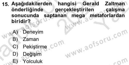 Medyada Dil Kullanımı Dersi 2020 - 2021 Yılı Yaz Okulu Sınav Soruları 15. Soru