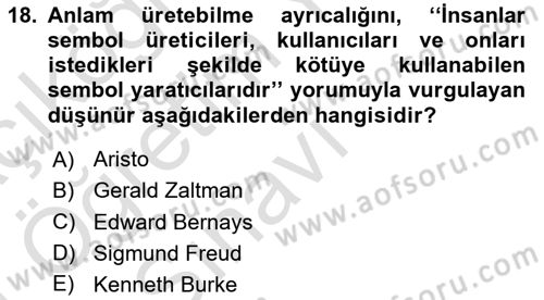 Medyada Dil Kullanımı Dersi 2020 - 2021 Yılı Yaz Okulu Sınav Soruları 18. Soru