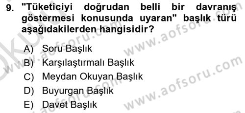 Medyada Dil Kullanımı Dersi 2020 - 2021 Yılı Yaz Okulu Sınav Soruları 9. Soru