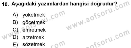 Medyada Dil Kullanımı Dersi 2021 - 2022 Yılı (Vize) Ara Sınav Soruları 10. Soru