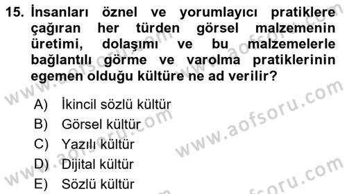 Medyada Dil Kullanımı Dersi 2021 - 2022 Yılı (Vize) Ara Sınav Soruları 15. Soru