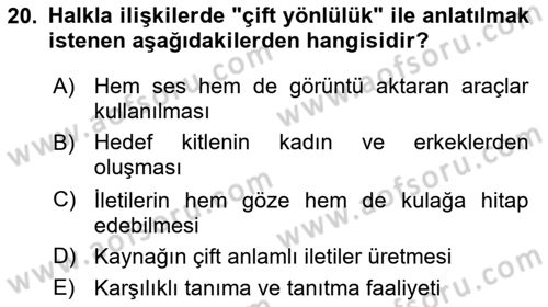 Medyada Dil Kullanımı Dersi 2021 - 2022 Yılı (Vize) Ara Sınav Soruları 20. Soru