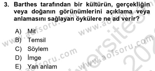 Medyada Dil Kullanımı Dersi 2021 - 2022 Yılı (Vize) Ara Sınavı 3. Soru