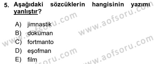 Medyada Dil Kullanımı Dersi 2021 - 2022 Yılı (Vize) Ara Sınav Soruları 5. Soru