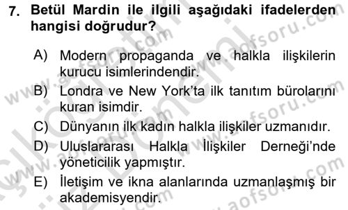Medyada Dil Kullanımı Dersi 2021 - 2022 Yılı (Vize) Ara Sınav Soruları 7. Soru