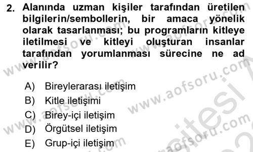 Medyada Dil Kullanımı Dersi 2021 - 2022 Yılı (Final) Dönem Sonu Sınav Soruları 2. Soru
