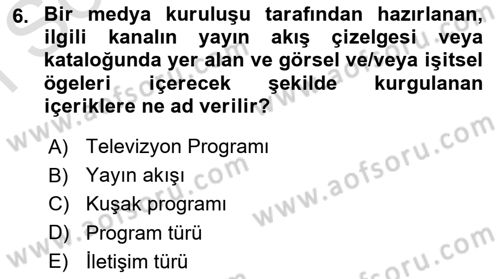 Medyada Dil Kullanımı Dersi 2021 - 2022 Yılı (Final) Dönem Sonu Sınav Soruları 6. Soru