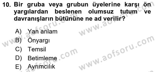 Medyada Dil Kullanımı Dersi 2022 - 2023 Yılı Yaz Okulu Sınavı 10. Soru